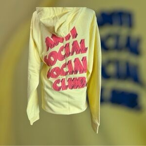 Anti Social Social Club Yellow Hoodie – Blue & Red Logo – Unisex Size: S (NWT)